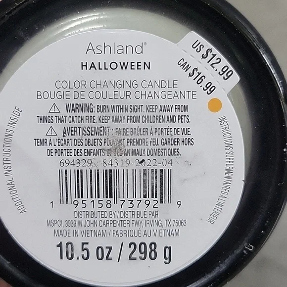 Ashland Halloween Color Changing Candle. - Picture 3 of 6